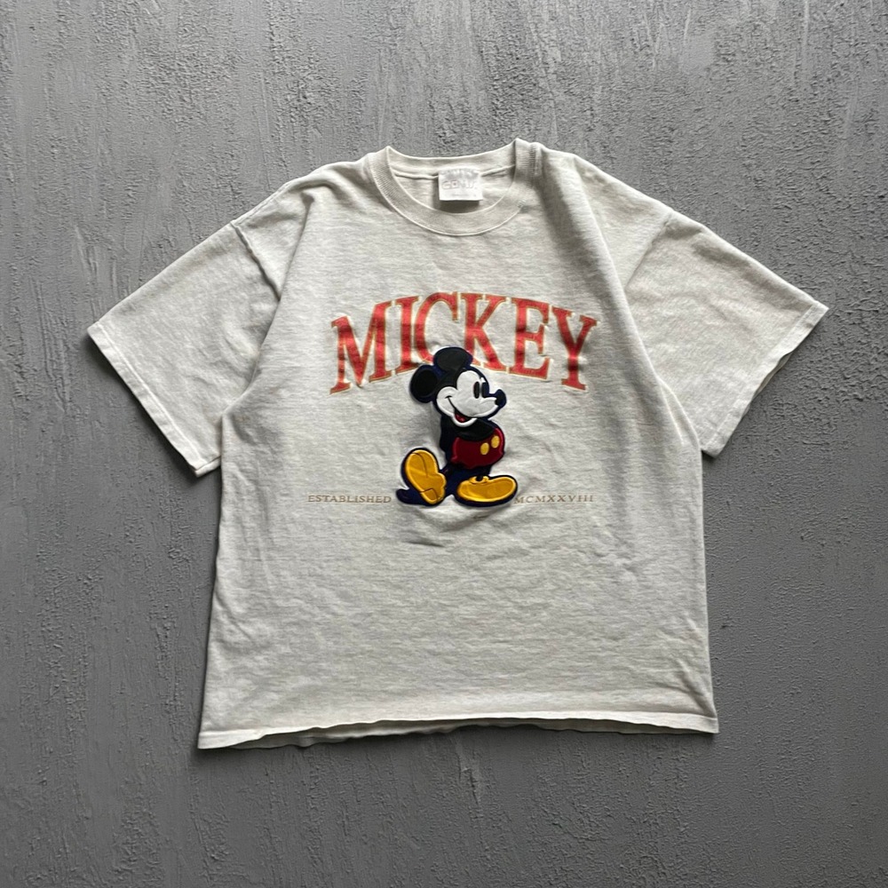Vintage Mickey Mouse Shirt Men Large Grey 90s Genus